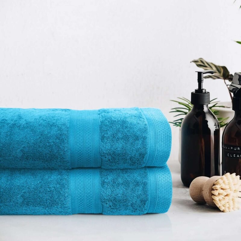 Pure Organic Cotton Bath Sheet Picton Blue