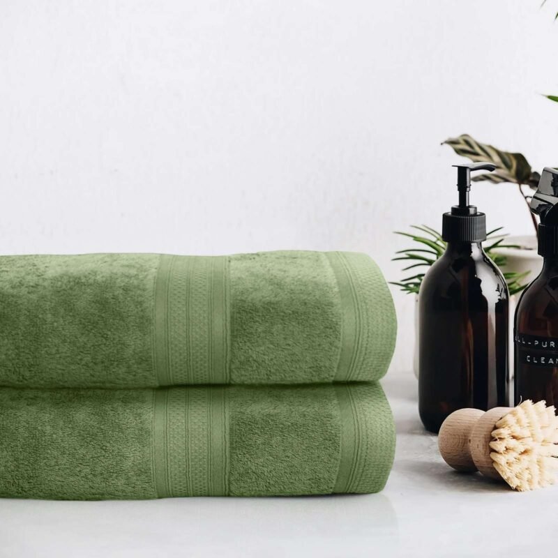 Pure Organic Cotton Bath Sheet Sage Green