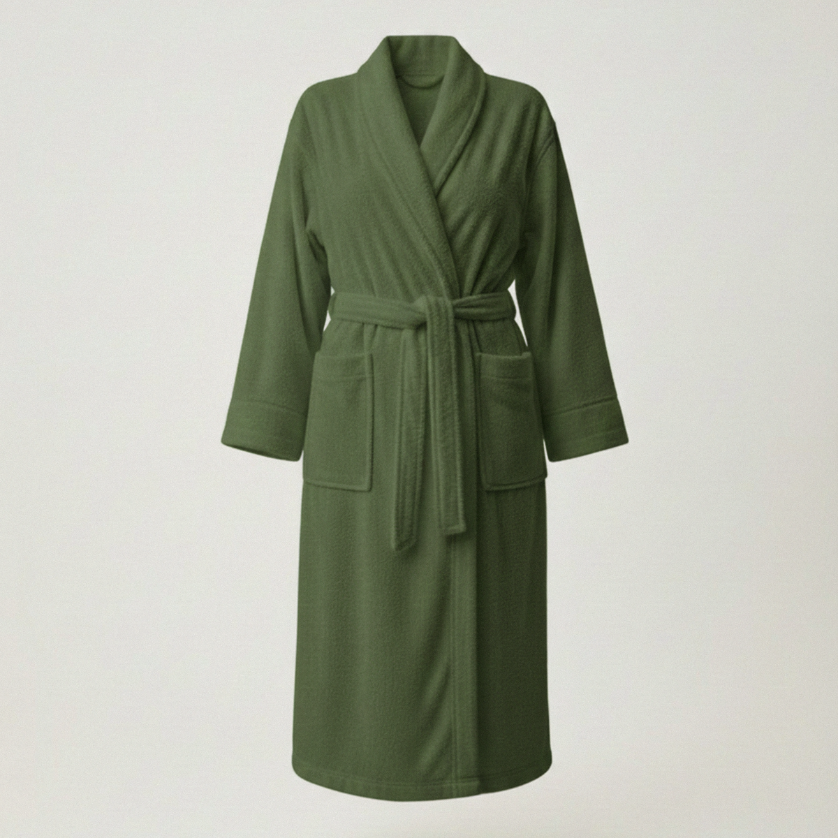 Natural Cotton Bathrobe - Green
