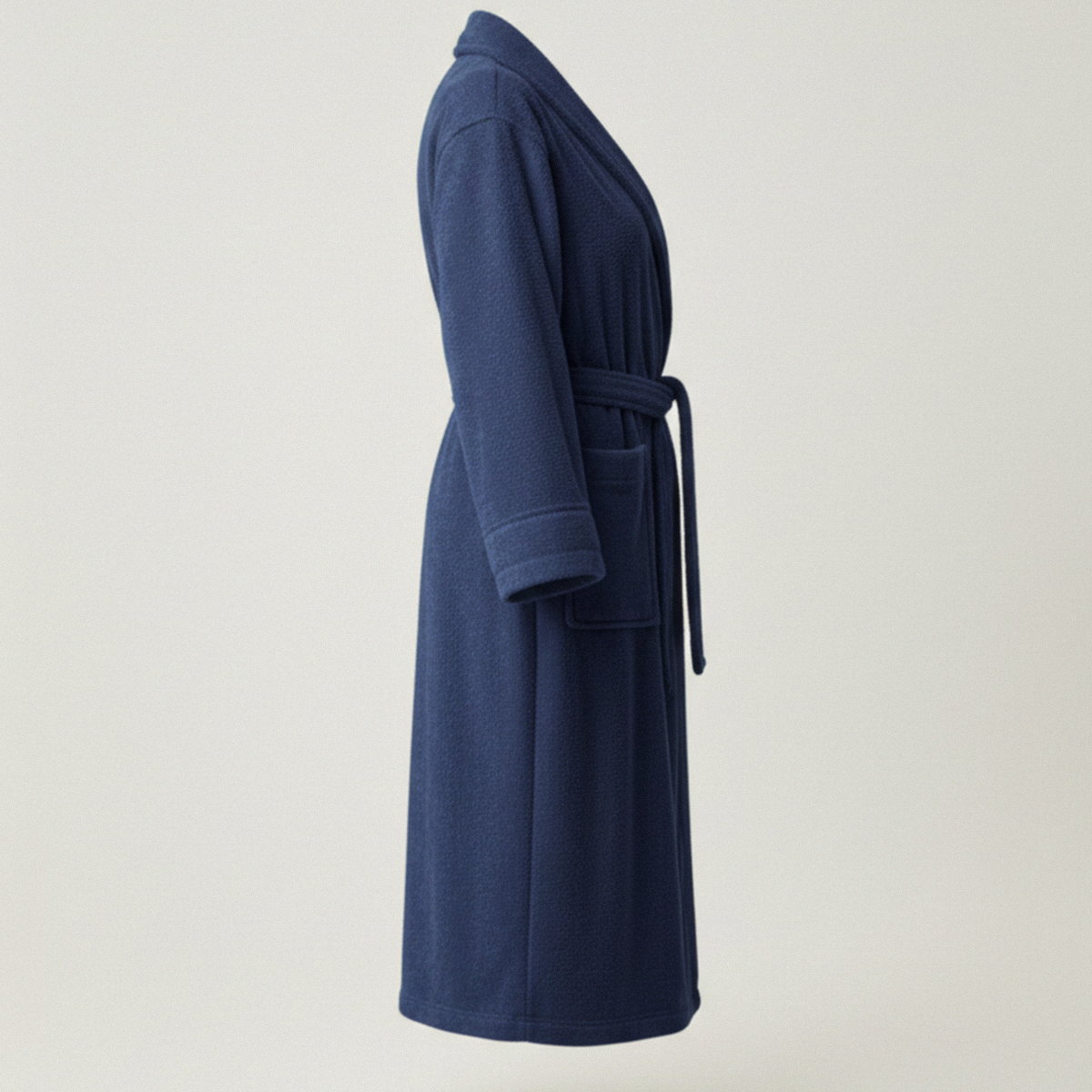 Natural Cotton Bathrobe - Navy