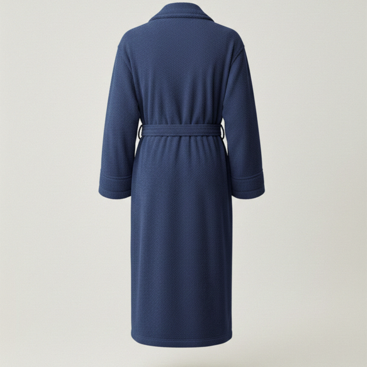Natural Cotton Bathrobe - Navy
