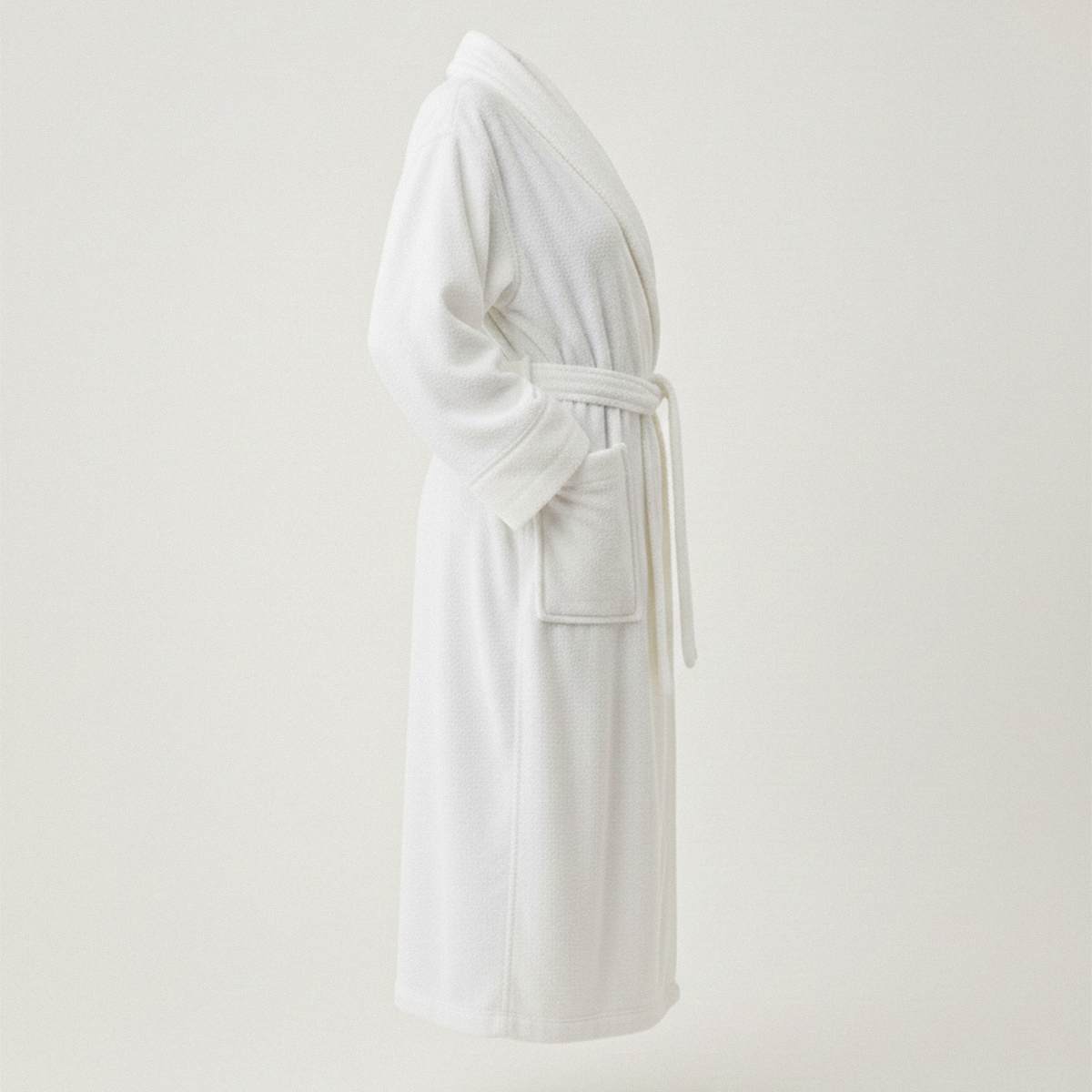 Natural Cotton Bathrobe - White