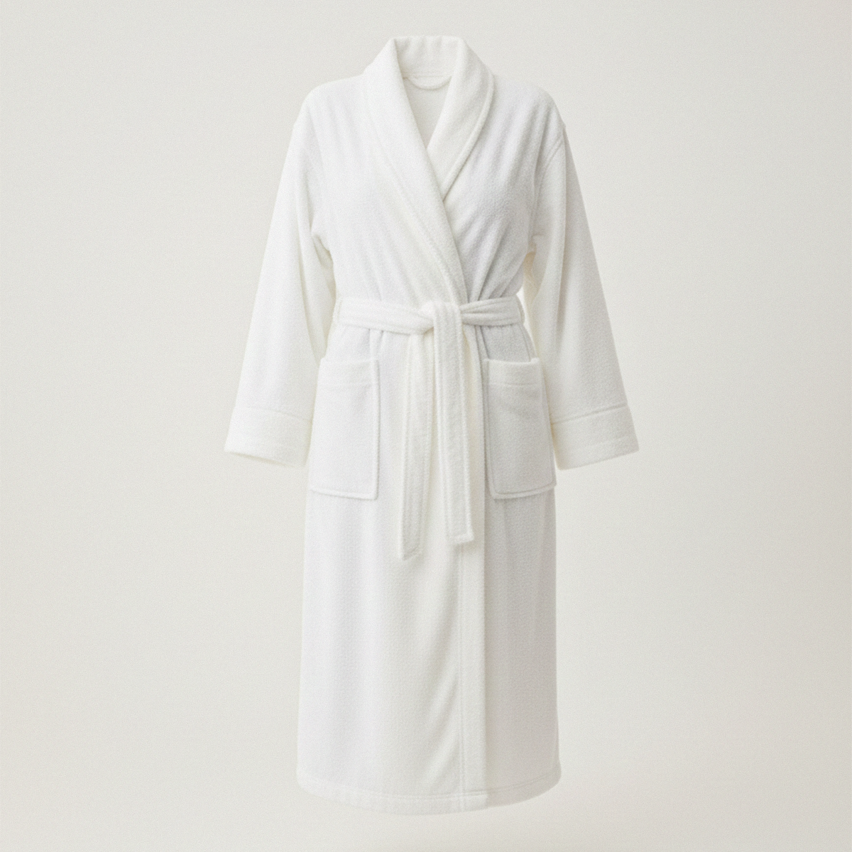 Natural Cotton Bathrobe - White